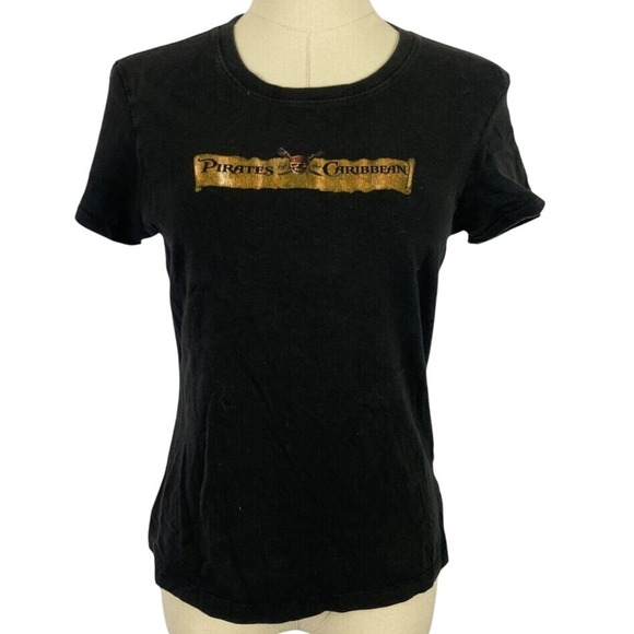 Disney Tops - ⭐ 3/$15 Vintage XS/S Black Pirates of the Caribbean Graphic Tee